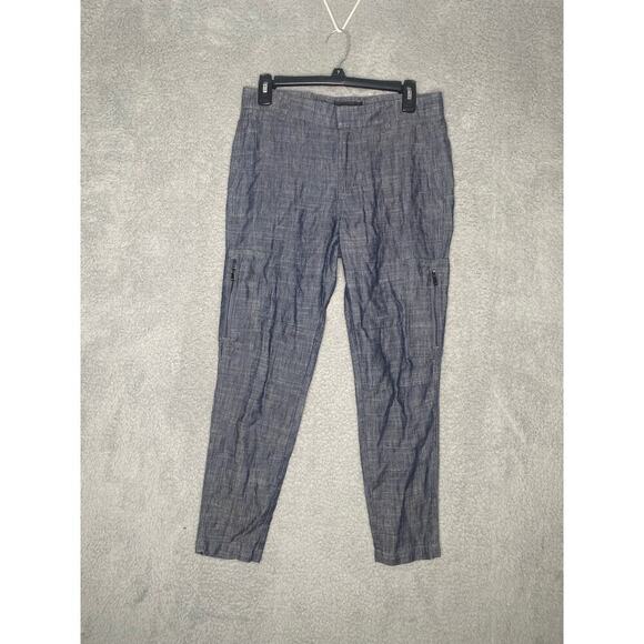 Vince womens chambray lyocell linen blend pants business casual office 26 - Picture 1 of 15